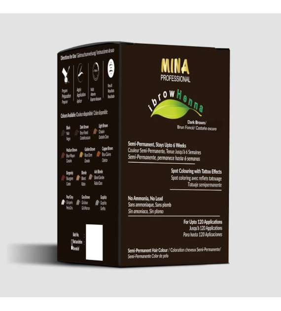 Henna Ibrow Dark  Brown  Refli Pack Mina