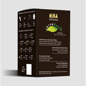 Henna Ibrow Dark  Brown  Refli Pack Mina