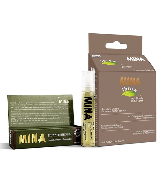 Ibrow Ash blonde Tint Kit with Nourishing Oil, MINA