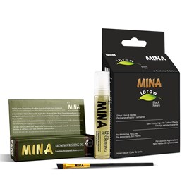 MINA ibrow BLACK Tint Kit with Nourishing Oil & Brush, Mina