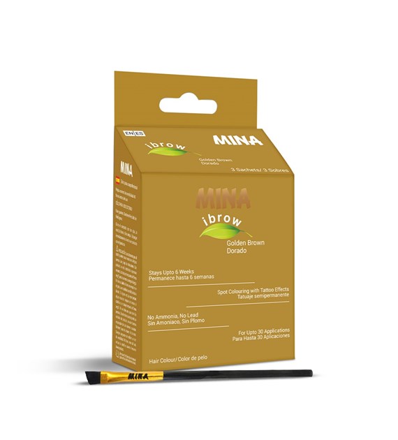 Ibrow Golden brown Coloring and Brush Combo, MINA