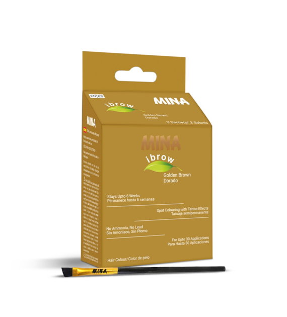 Ibrow Golden brown Coloring and Brush Combo, MINA
