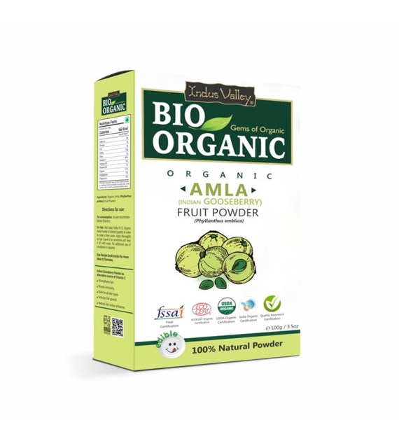 Bio Organic Amla Fruit Powder, 100g, Indus Valley