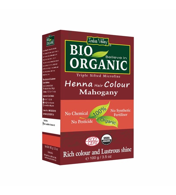 Bio ORGANIC Henna Hair Colour Mahogany, Indus Valley