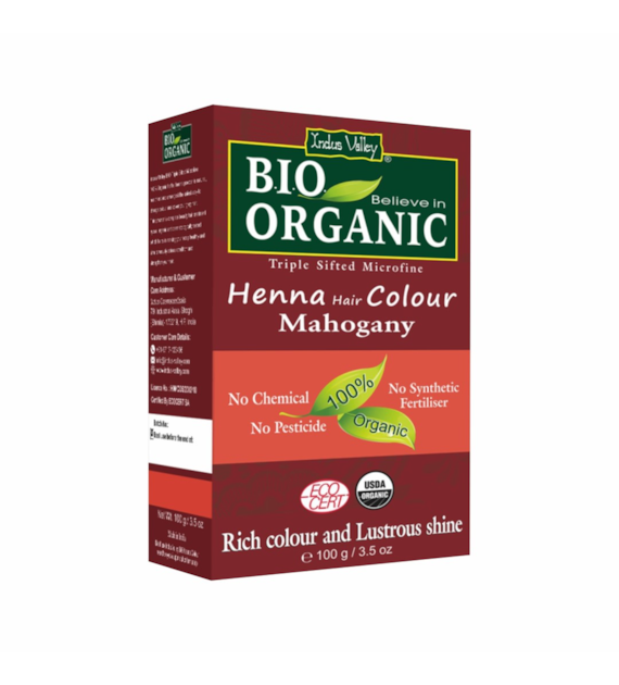 Bio ORGANIC Henna Hair Colour Mahogany, Indus Valley
