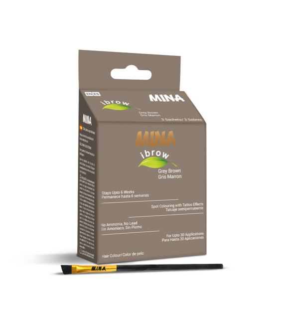 Ibrow Grey brown Coloring and Brush Combo , MINA