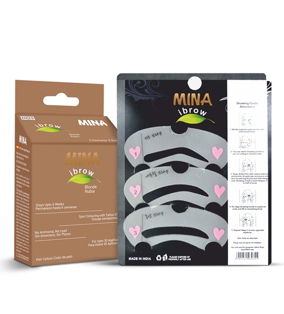 Ibrow Blonde Coloring and Stencil Kit Combo, Mina