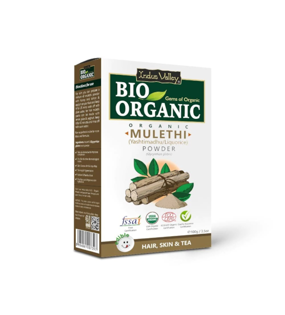Bio Organic Mulethi Powder, 2x 100g, Indus Valley