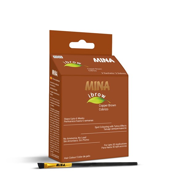 Ibrow Copper brown Coloring and Brush Combo, MINA