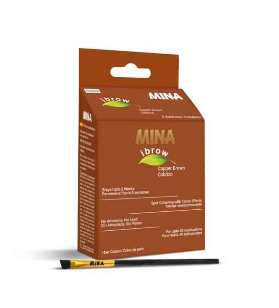 Ibrow Copper brown Coloring and Brush Combo, MINA