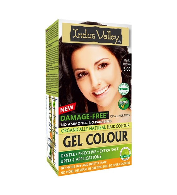 Gel colour  Dark Brown, 3.00, 220g, Indus Valley