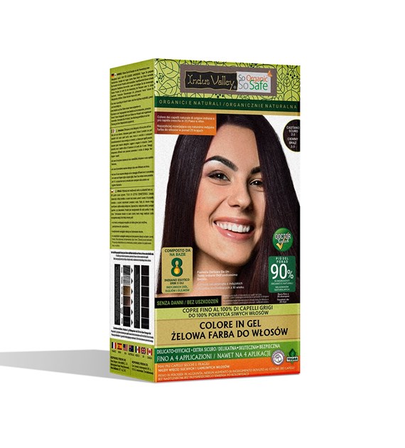 Gel colour  Dark Brown, 3.00, 220g, Indus Valley