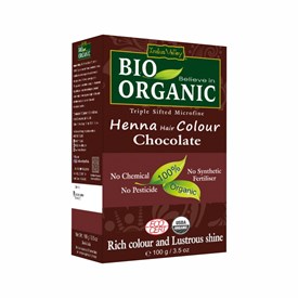 Bio ORGANIC Henna Hair Colour Chocolate, 100g, Indus Valley