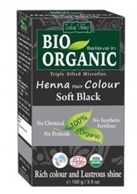 Bio ORGANIC Henna Hair Colour Soft Black, 100g, Indus Valley