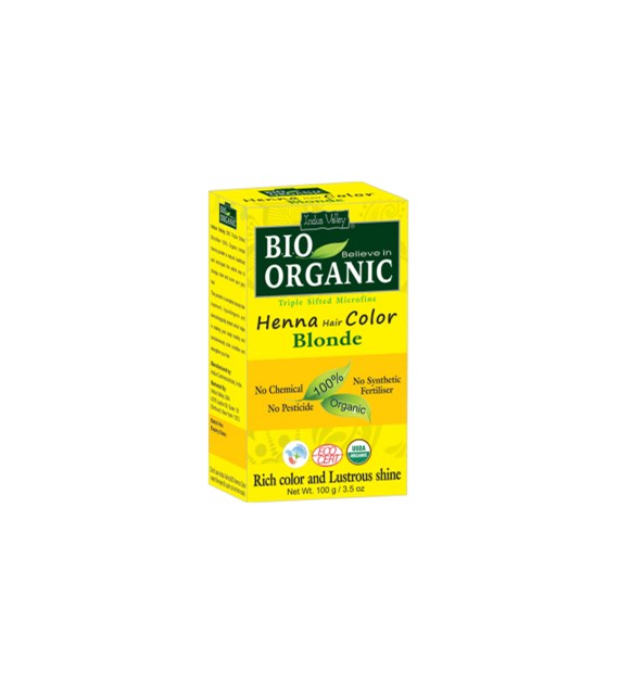 Bio ORGANIC Henna Hair Colour Blonde, 100g Indus Valley