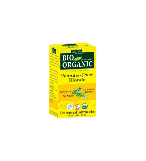 Bio ORGANIC Henna Hair Colour Blonde, 100g Indus Valley