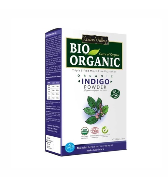 Bio Organic Indigo Leaf Powder, 100g, Indus Valley