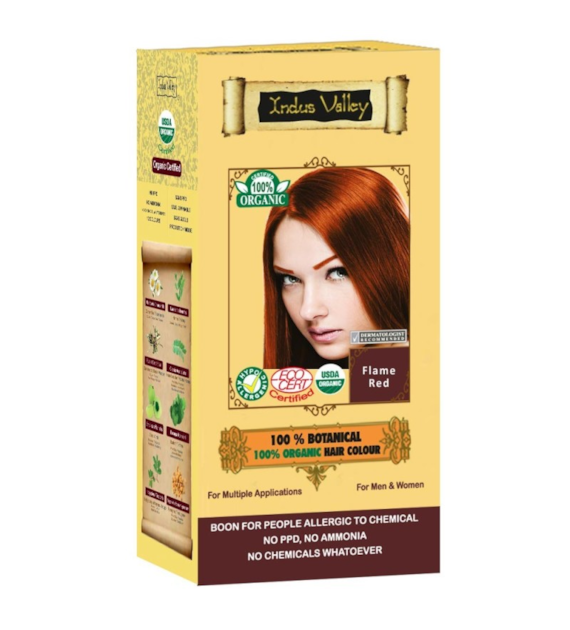 100% Botanieal Hair Colour, Flame Red, 120g, Indus Valley