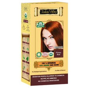 100% Botanieal Hair Colour, Flame Red, 120g, Indus Valley