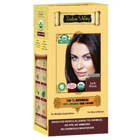 100% Botanieal Hair Colour Soft Black , 120g, Indus Valley