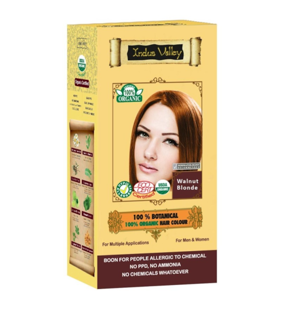 100% Botanieal Hair Colour, Walnut Blonde, 120g, Indus Valley