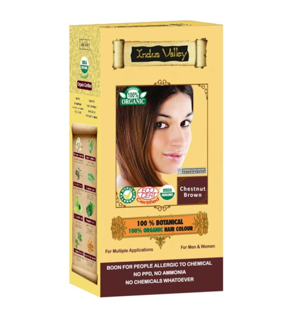 100% Botanieal Hair Colour, Chestnut Brown, 120g, Indus Valley