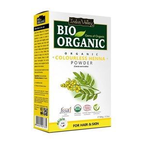 Bio Organic Colourless Henna Leaf Powder, 100g, Indus Valley