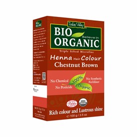 Bio ORGANIC Henna Hair Colour, Chestnut Brown, 100g, Indus Valley