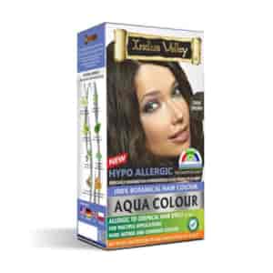 100% Botanical Aqua Colour For Sensitive and Allergy Prone Scalp - Dark Brown, 220g, Indus Valley