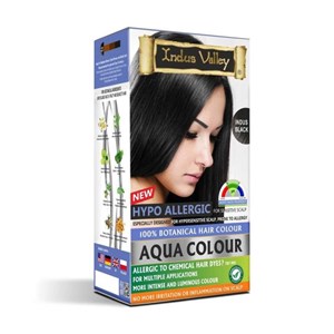 100% Botanical Aqua Colour For Sensitive and Allergy Prone Scalp - Indus Black, 220g, Indus Valley