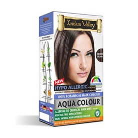 100% Botanical Aqua Colour For Sensitive and Allergy Prone Scalp - Medium Brown, 220g, Indus Valley