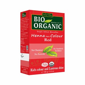 Bio ORGANIC Henna Hair Colour, Red, 100g, Indus Valley