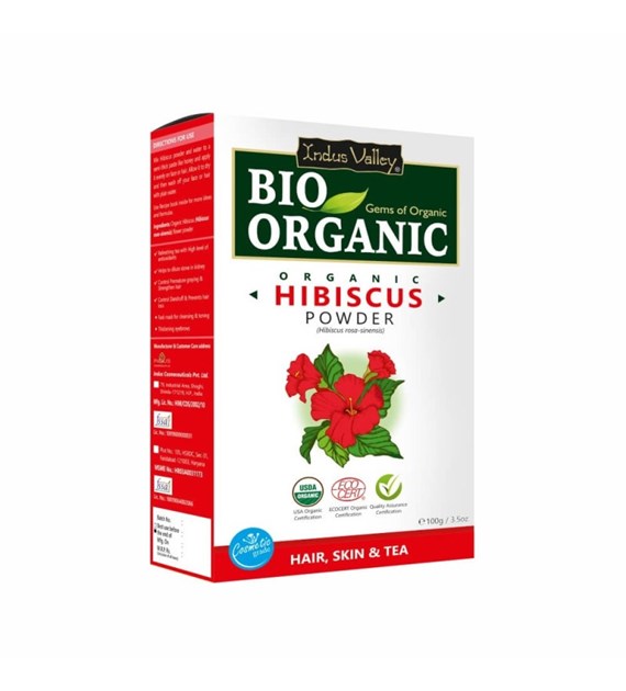 Bio Organic Hibiscus Flower Powder, 100g, Indus Valley