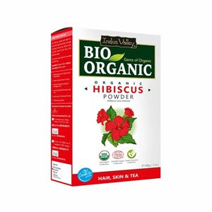 Bio Organic Hibiscus Flower Powder, 100g, Indus Valley