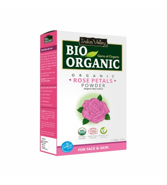 Bio Organic Rose Petals Powder, 100g, Indus Valley