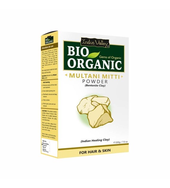 Bio Organic Multani Mitti Powder for Hair and Face Pack, 200g, Indus Valley