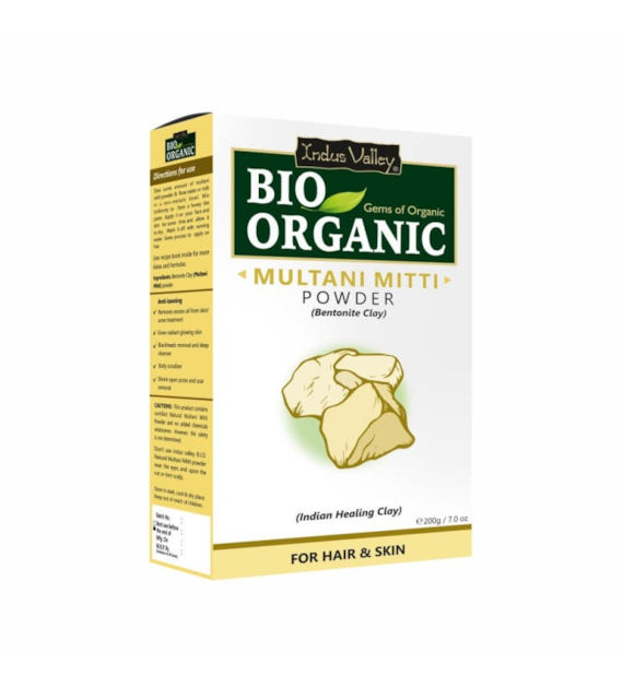 Bio Organic Multani Mitti Powder for Hair and Face Pack, 200g, Indus Valley