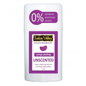 Unscented Natural Deodorant Stick, 50g, Indus Valley