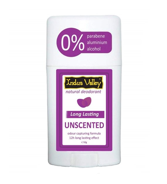 Unscented Natural Deodorant Stick, 50g, Indus Valley