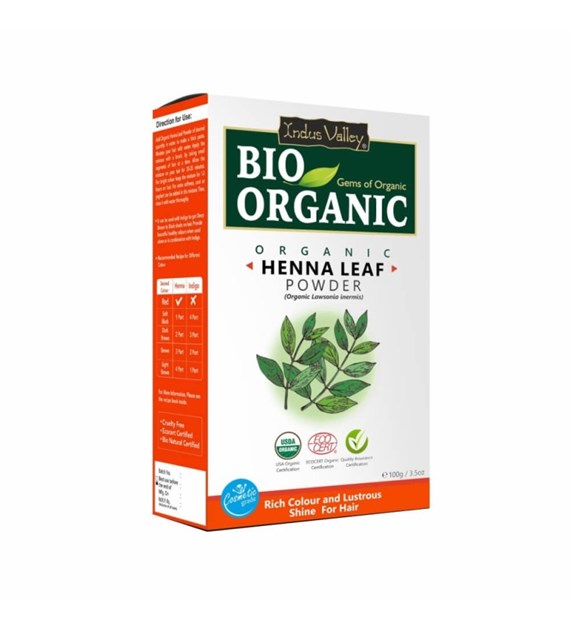 Bio Organic Henna Leaf Powder, 100g, Indus Valley