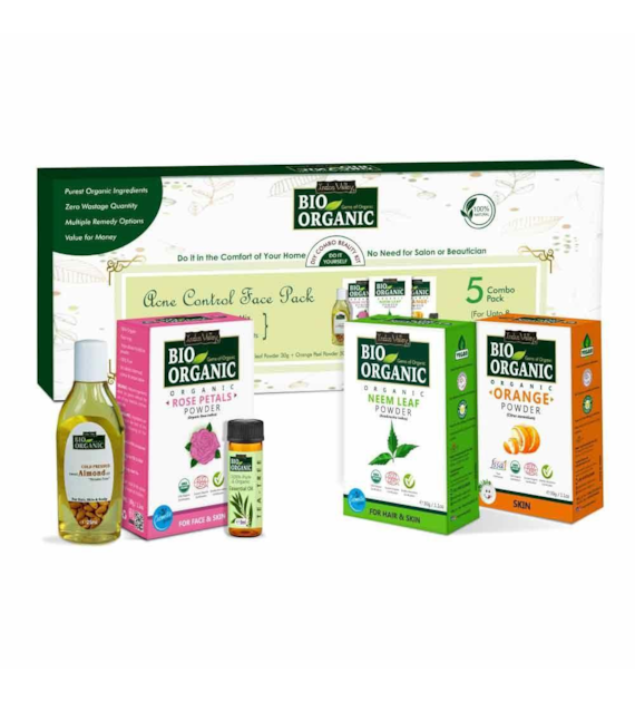 Bio Organic Acne Control Face Pack DIY Combo Beauty Kit, Indus Valley