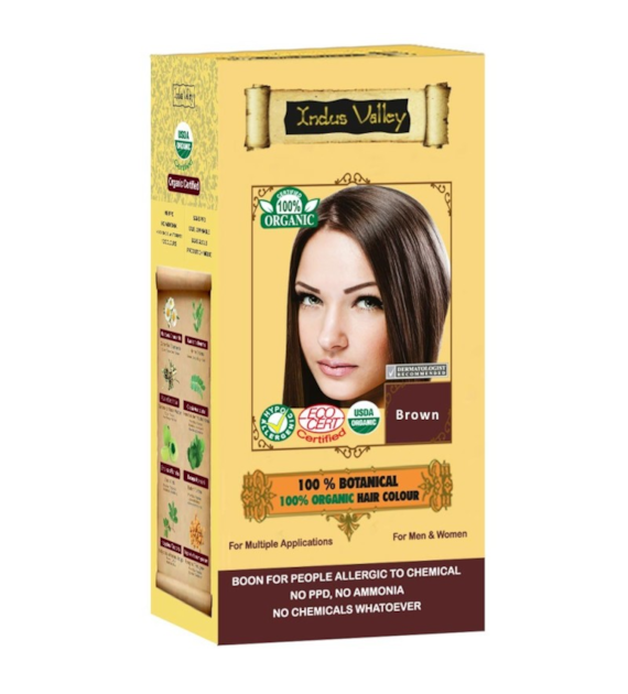 100% Botanieal Hair Colour Brown, 120g, Indus Valley