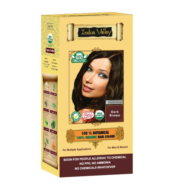 100% Botanieal Hair Colour Dark Brown, 120g, Indus Valley