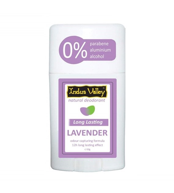 Lavender Natural Deodorant Stick, 50g, Indus Valley