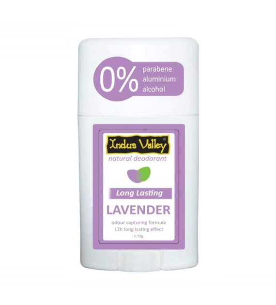 Lavender Natural Deodorant Stick, 50g, Indus Valley