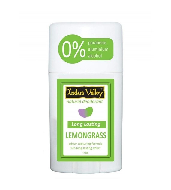 Lemongrass Natural Deodorant Stick, 50g, Indus Valley