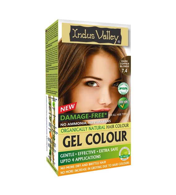 Gel colour Dark Copper Blonde 7.4, 220g, Indus Valley