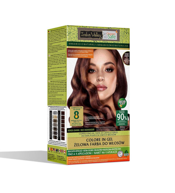 Gel colour Dark Copper Blonde 7.4, 220g, Indus Valley