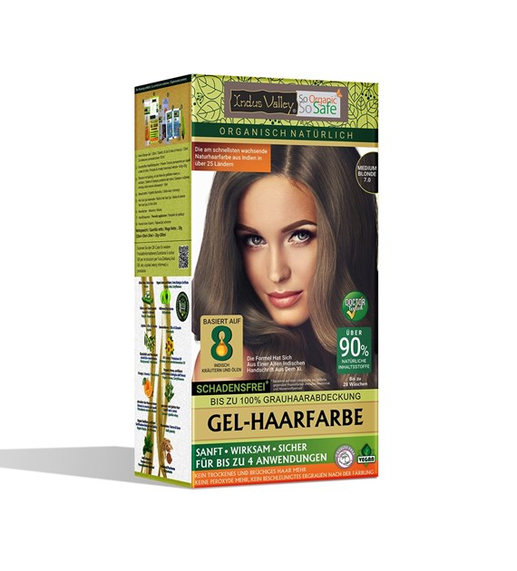 Gel colour, Medium Blonde, 7.00, 220g, Indus Valley