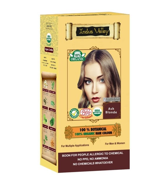 100% Botanieal Hair Colour, Ash Blonde, 120g, Indus Valley